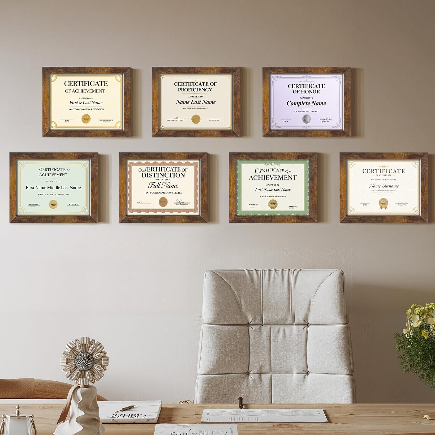 Certifications wall at Samarth Dental Clinic